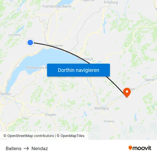 Ballens to Nendaz map