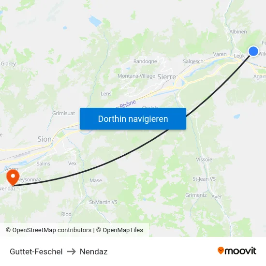 Guttet-Feschel to Nendaz map