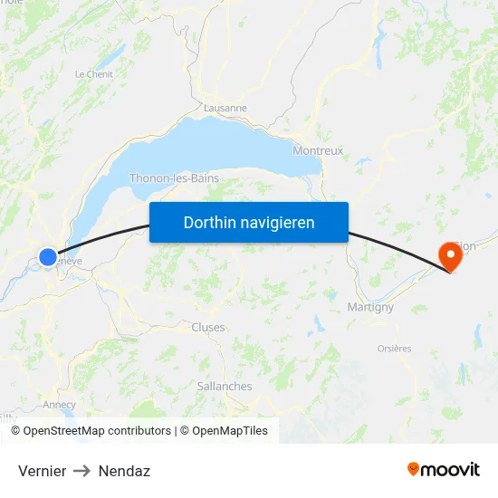 Vernier to Nendaz map