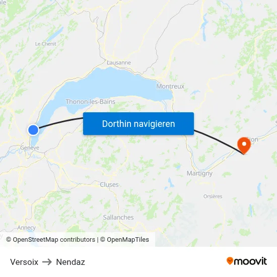Versoix to Nendaz map