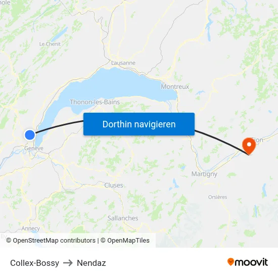Collex-Bossy to Nendaz map