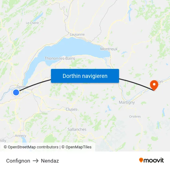 Confignon to Nendaz map