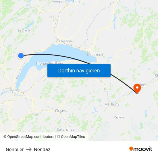 Genolier to Nendaz map