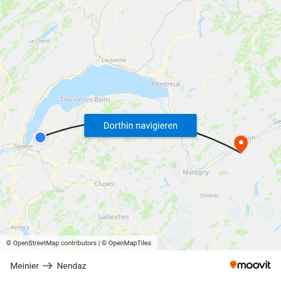 Meinier to Nendaz map