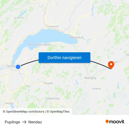 Puplinge to Nendaz map