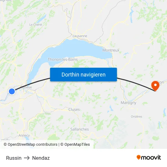 Russin to Nendaz map