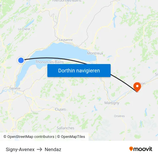 Signy-Avenex to Nendaz map