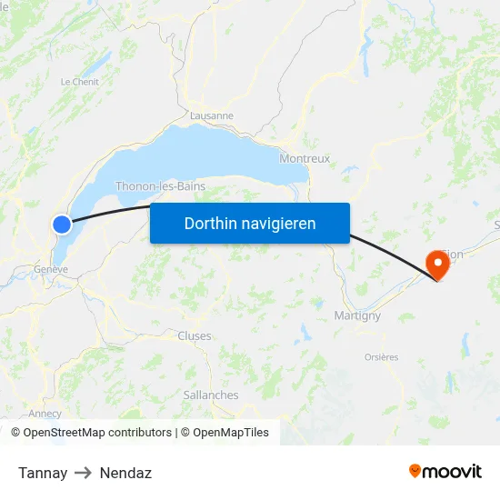 Tannay to Nendaz map