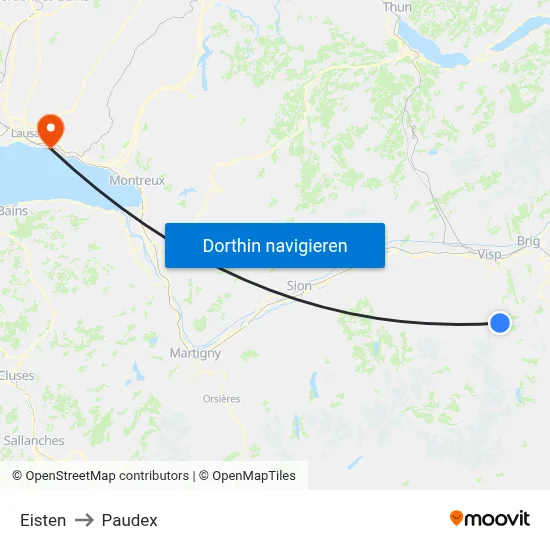 Eisten to Paudex map