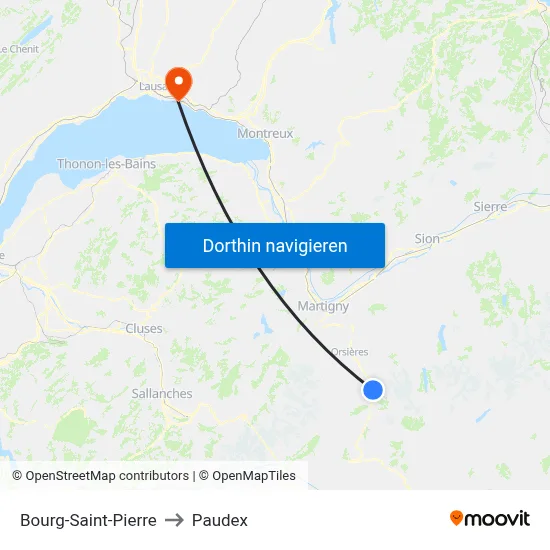 Bourg-Saint-Pierre to Paudex map