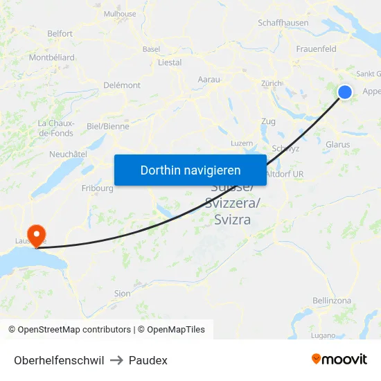 Oberhelfenschwil to Paudex map