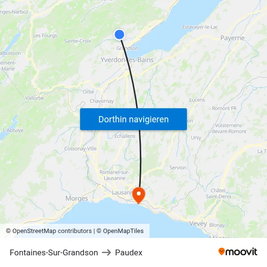 Fontaines-Sur-Grandson to Paudex map