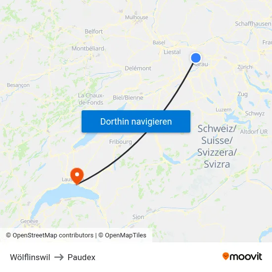 Wölflinswil to Paudex map