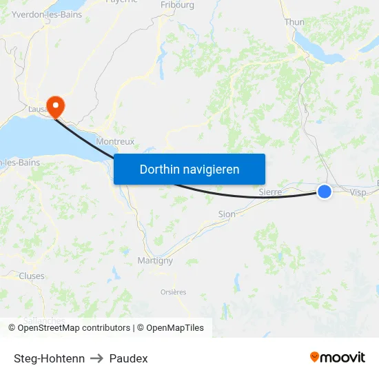Steg-Hohtenn to Paudex map