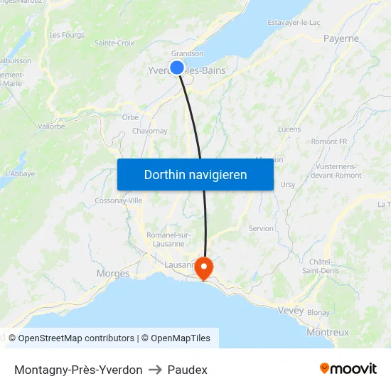 Montagny-Près-Yverdon to Paudex map
