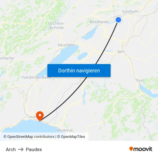 Arch to Paudex map