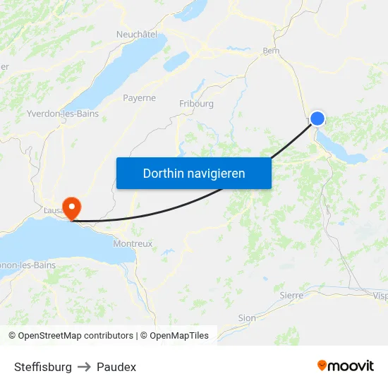 Steffisburg to Paudex map