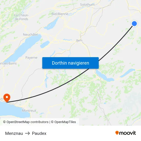 Menznau to Paudex map