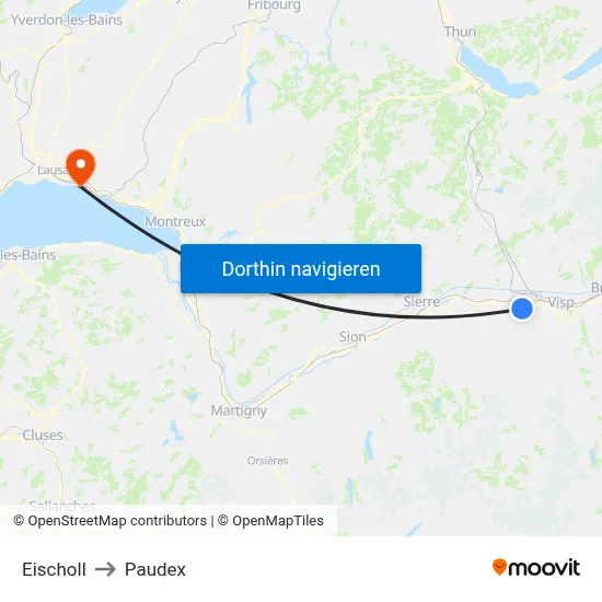 Eischoll to Paudex map