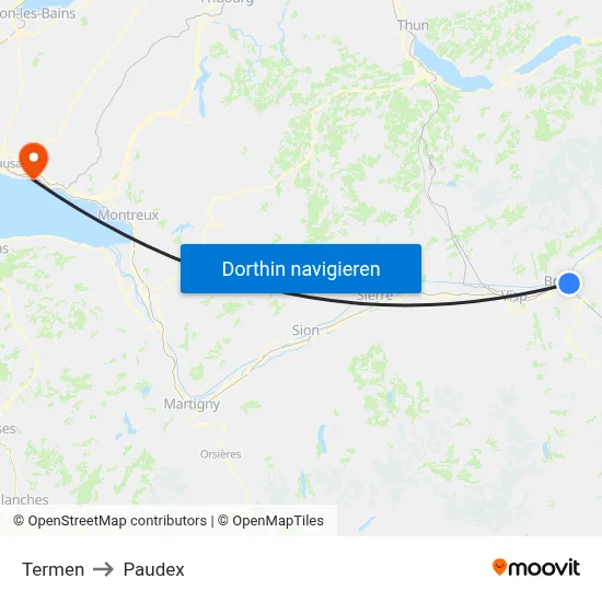 Termen to Paudex map