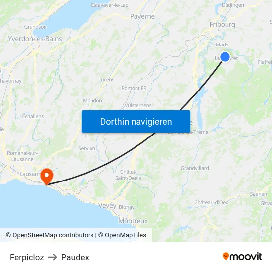 Ferpicloz to Paudex map