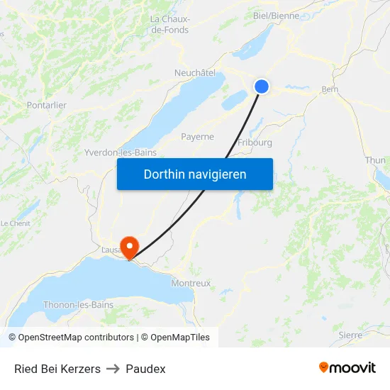 Ried Bei Kerzers to Paudex map