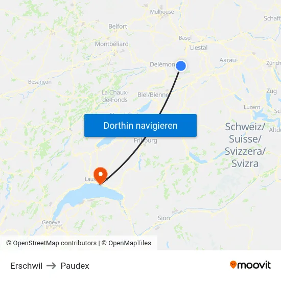 Erschwil to Paudex map