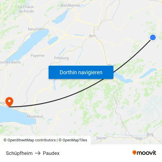 Schüpfheim to Paudex map