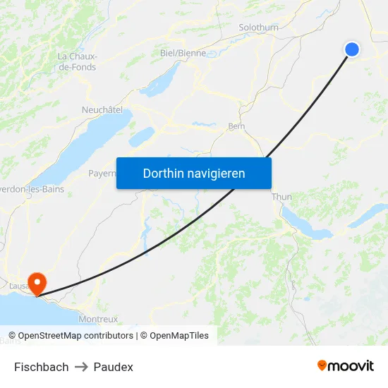 Fischbach to Paudex map