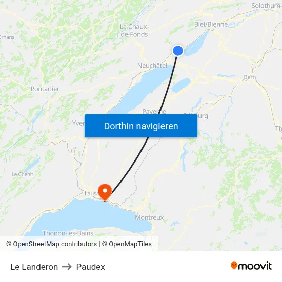 Le Landeron to Paudex map