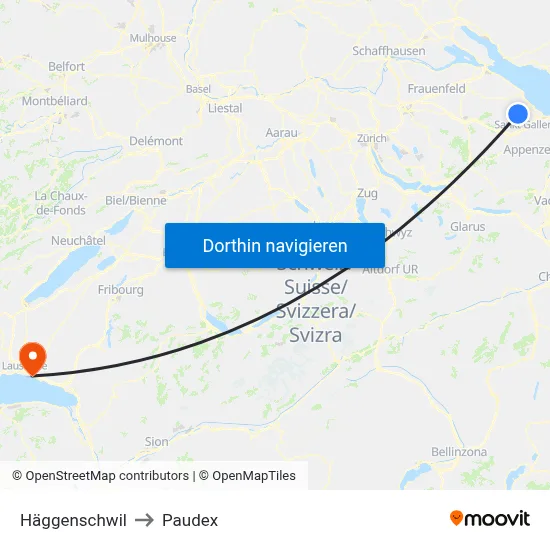 Häggenschwil to Paudex map