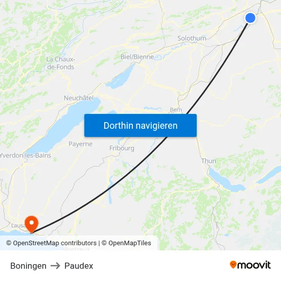 Boningen to Paudex map