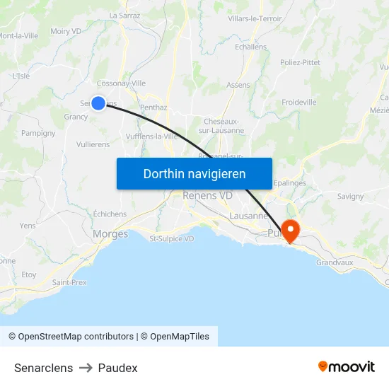 Senarclens to Paudex map