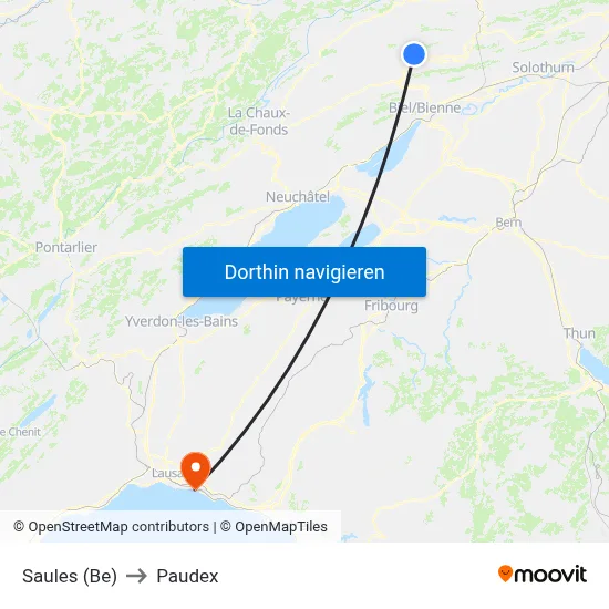 Saules (Be) to Paudex map