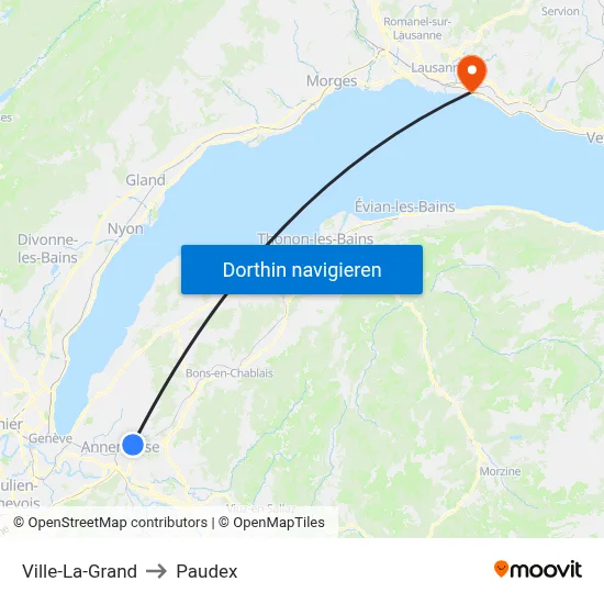 Ville-La-Grand to Paudex map