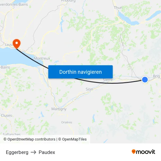 Eggerberg to Paudex map