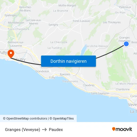 Granges (Veveyse) to Paudex map