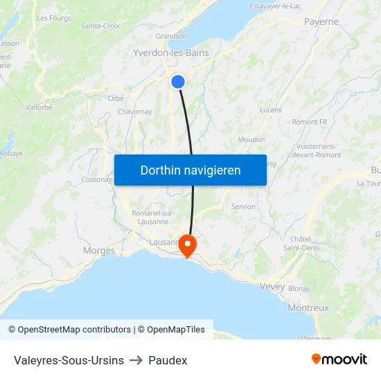 Valeyres-Sous-Ursins to Paudex map