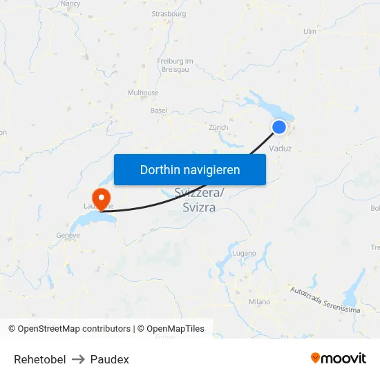 Rehetobel to Paudex map
