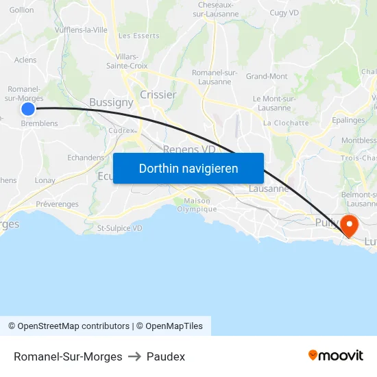 Romanel-Sur-Morges to Paudex map