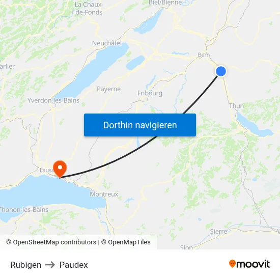 Rubigen to Paudex map