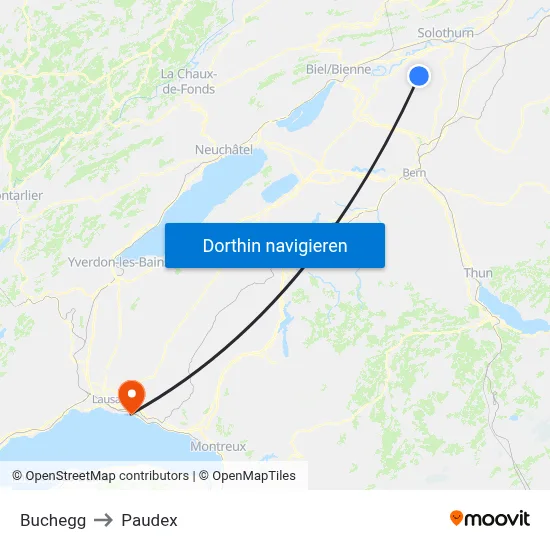 Buchegg to Paudex map