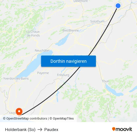 Holderbank (So) to Paudex map