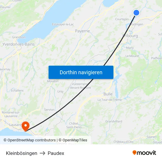Kleinbösingen to Paudex map
