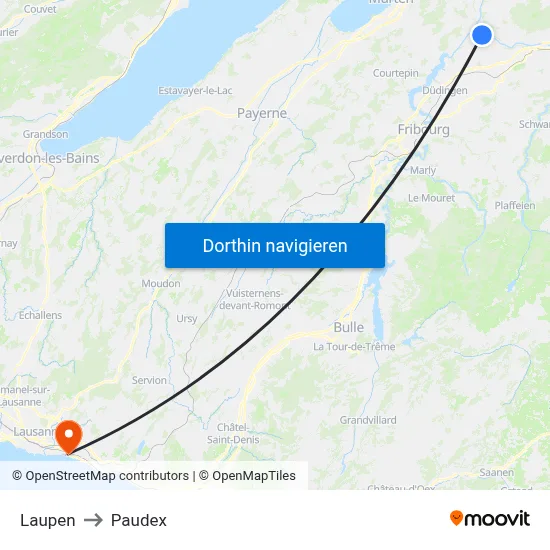 Laupen to Paudex map