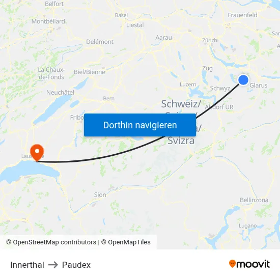 Innerthal to Paudex map