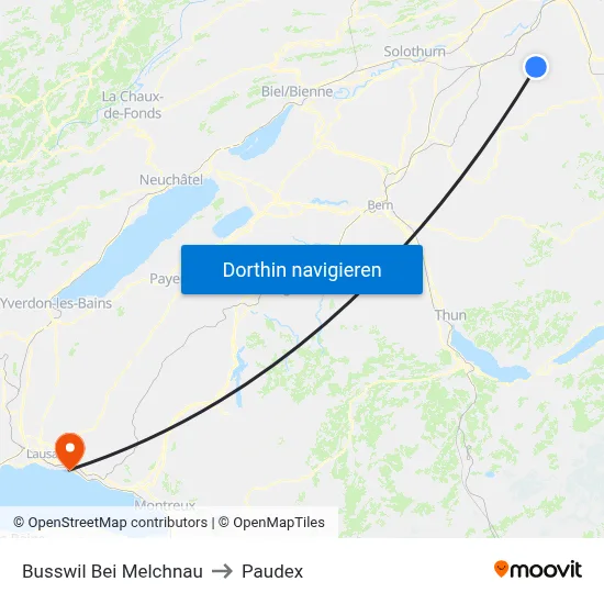 Busswil Bei Melchnau to Paudex map