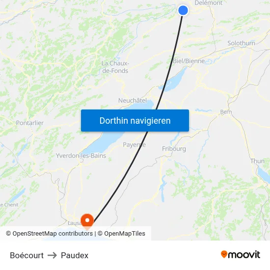 Boécourt to Paudex map