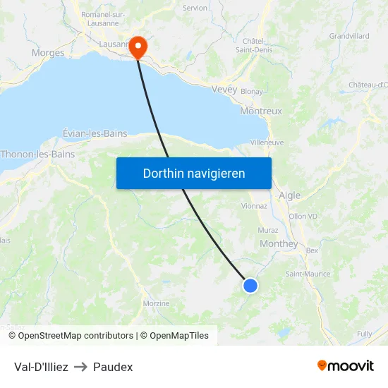 Val-D'Illiez to Paudex map