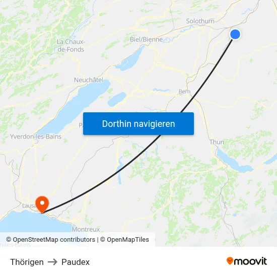 Thörigen to Paudex map